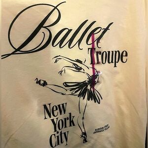 Coquette Girl Ballet Troupe NYC Bleeker Street XXLg Cream & Black Graphic Tee